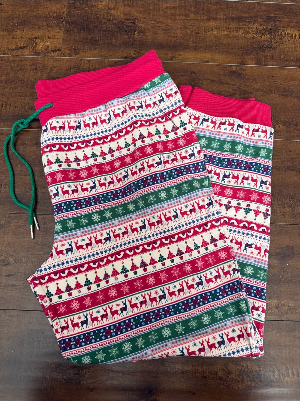 Matilda Jane Red, Green & White Holiday Reindeer Joggers